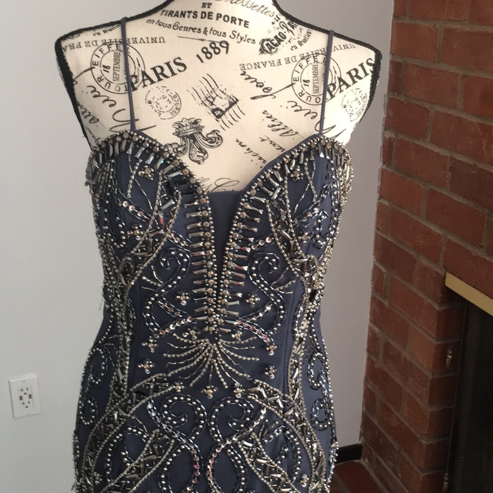 Sparkly blue navy long formal dress - Picture 4 of 7